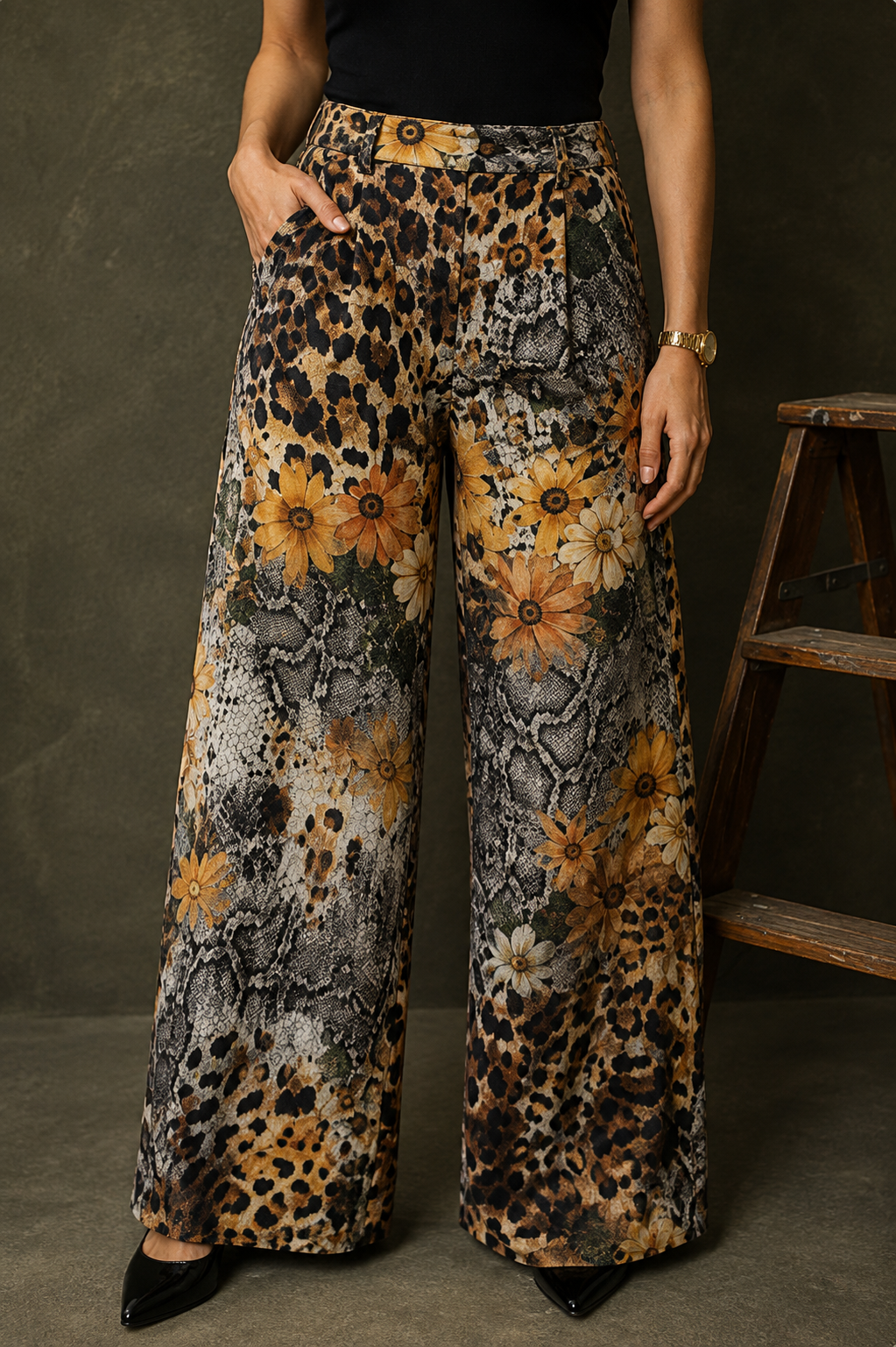 Pantalón Animal Print Decorado