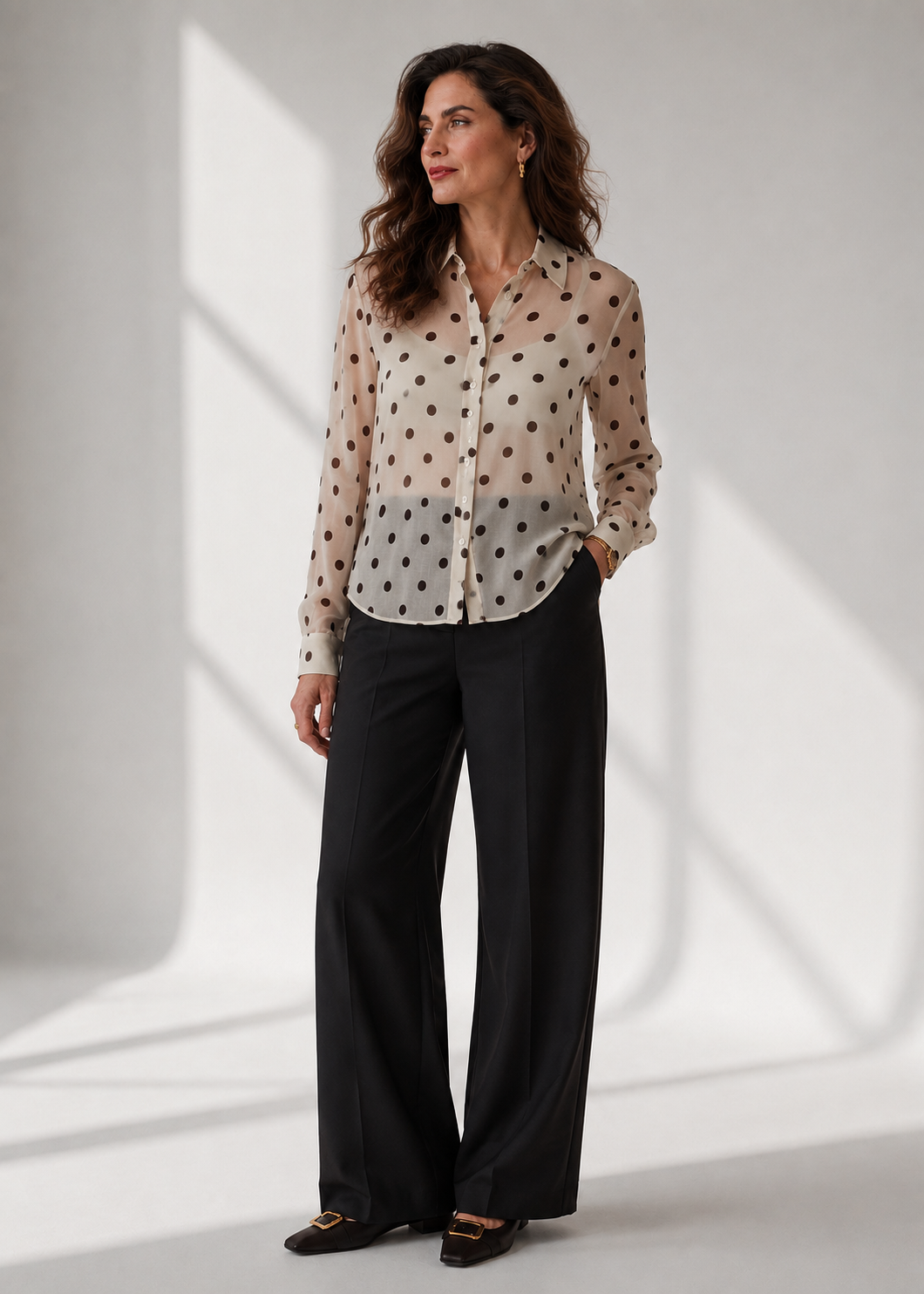 Blusa Camisera Polka