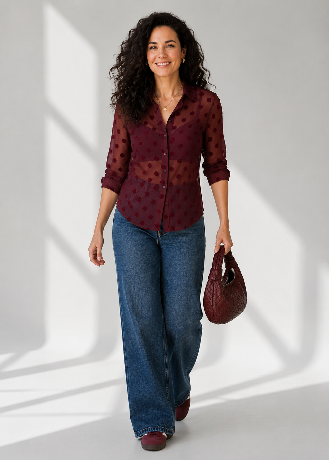 Blusa Camisera Polka